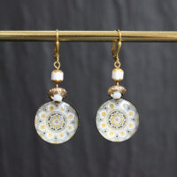 Boucles D'oreilles Cabochon Verre Multicolore Thème Jack - Dormeuses - Neuf Sans Emballage