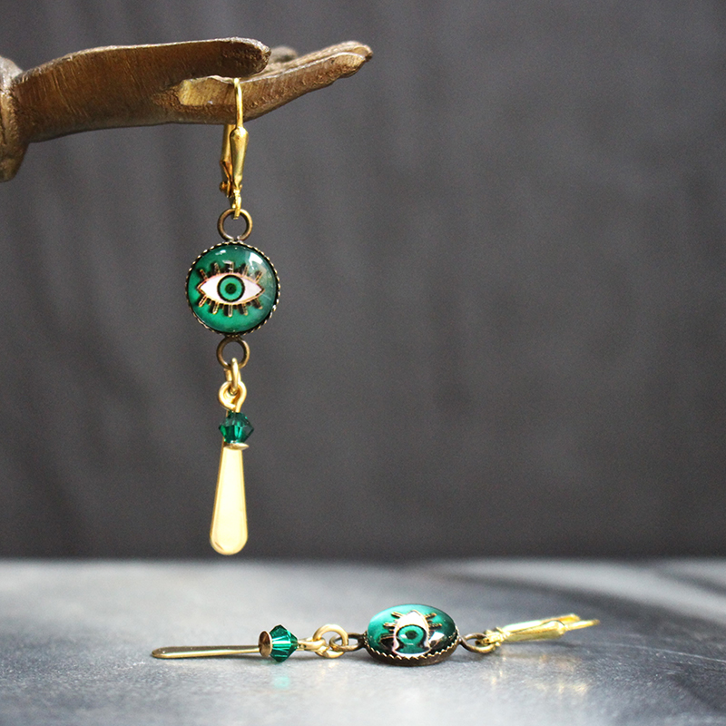 Boucles D'oreilles Halloween œil Suspendu - Résine, Léger, Amusant, Pour Costume, Fête Déguisée