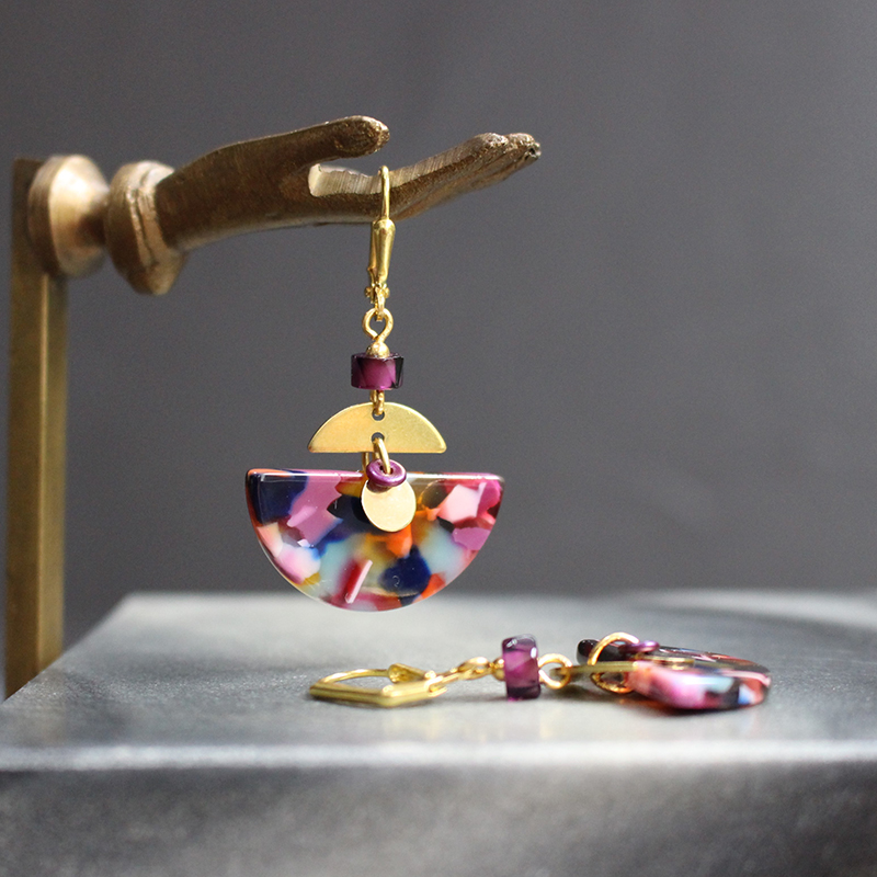 Boucles d'oreilles - Arceau pop art – Image 4