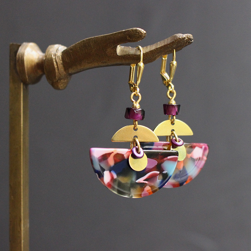 Boucles d'oreilles - Arceau pop art – Image 5
