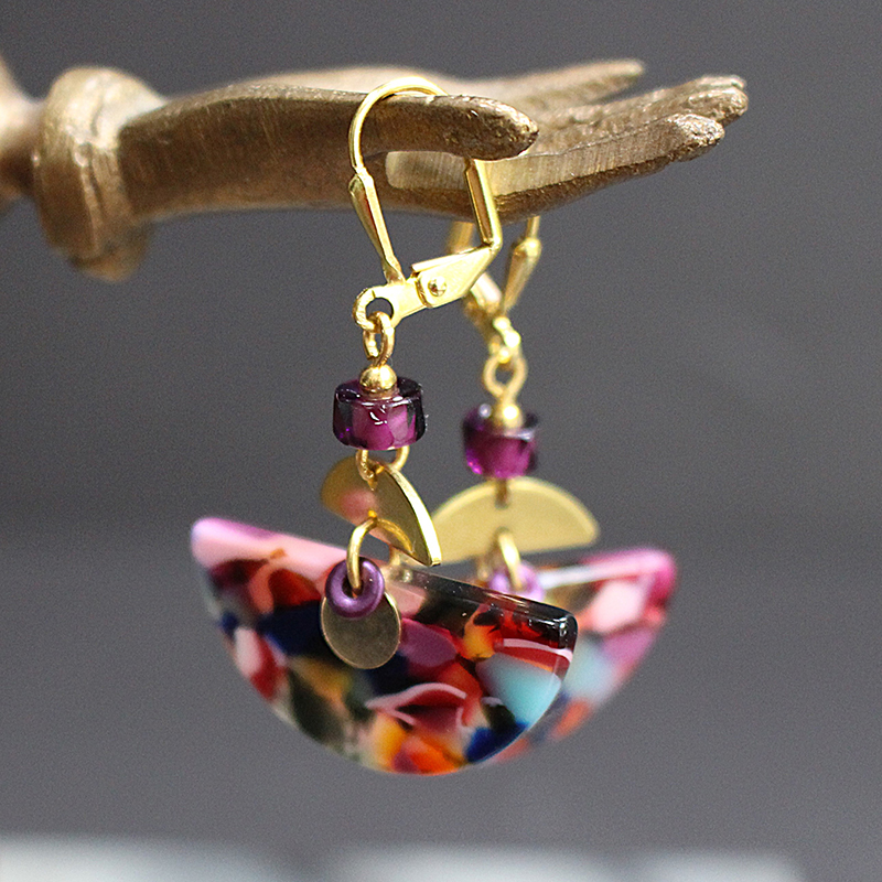 Boucles d'oreilles - Arceau pop art – Image 3